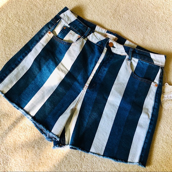 NEW Altar’d State Striped Denim Shorts - Picture 2 of 8